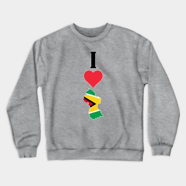 I Heart Guyana Vertical I Love Guyanese National Flag Map Crewneck Sweatshirt by Sports Stars ⭐⭐⭐⭐⭐